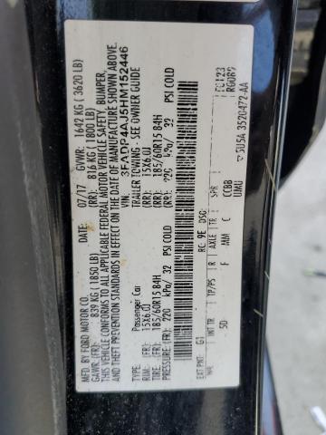 3FADP4AJ5HM152446 - 2017 FORD FIESTA S 黑色 照片 12