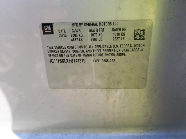 1G11F5SLXFU141319 - 2015 CHEVROLET MALIBU LTZ ვერცხლისფერი ფოტო 12