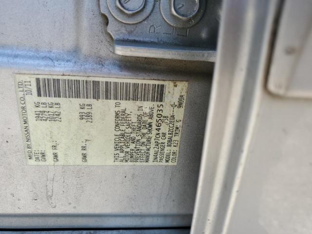 1N4AL2AP7CN465035 - 2012 NISSAN ALTIMA BASE Silber Foto 12