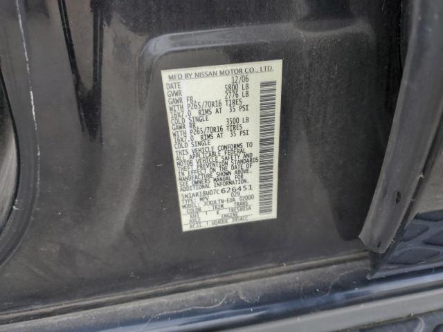 5N1AR18U07C626451 - 2007 NISSAN PATHFINDER LE შავი ფოტო 13