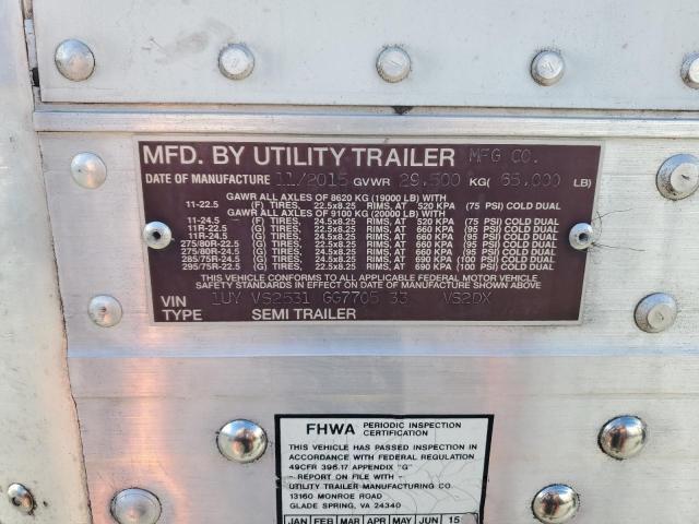1UYVS2531GG770533 - 2016 UTILITY TRAILER GRAY photo 10