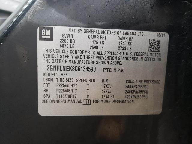 2GNFLNEK8C6134590 - 2012 CHEVROLET EQUINOX LT BLACK photo 13