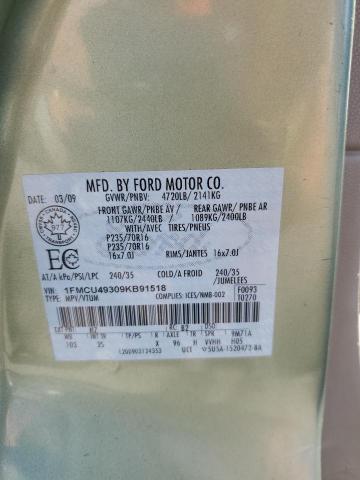1FMCU49309KB91518 - 2009 FORD ESCAPE HYBRID 绿色 照片 13