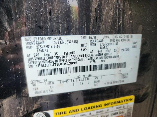 1FMJU1JT8JEA43895 - 2018 FORD EXPEDITION XLT Черный фото 13