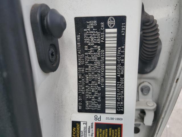 4T1BF1FK0GU156320 - 2016 TOYOTA CAMRY LE WHITE photo 12