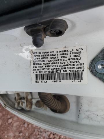 19XFC2F58GE011023 - 2016 HONDA CIVIC LX WHITE photo 12