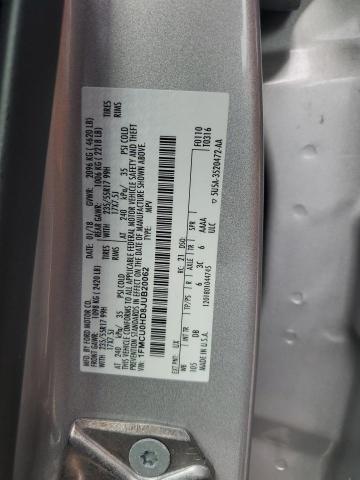 1FMCU0HD8JUB20062 - 2018 FORD ESCAPE SEL ნაცრისფერი ფოტო 12