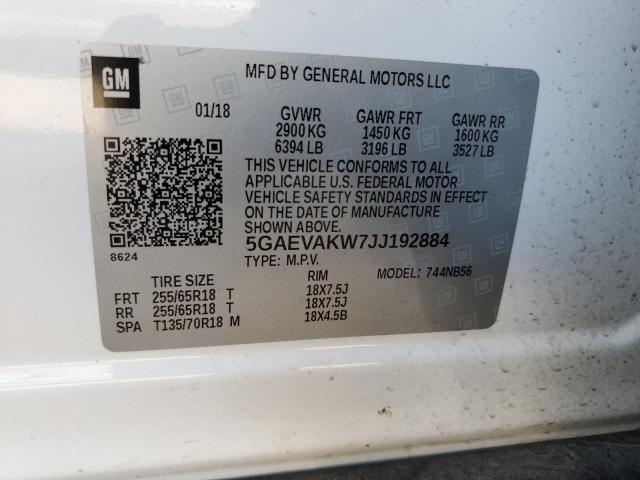 5GAEVAKW7JJ192884 - 2018 BUICK ENCLAVE ESSENCE Սպիտակ լուսանկար 14