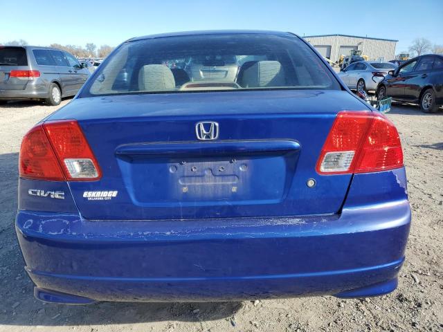 1HGES16304L015482 - 2004 HONDA CIVIC DX VP BLUE photo 6