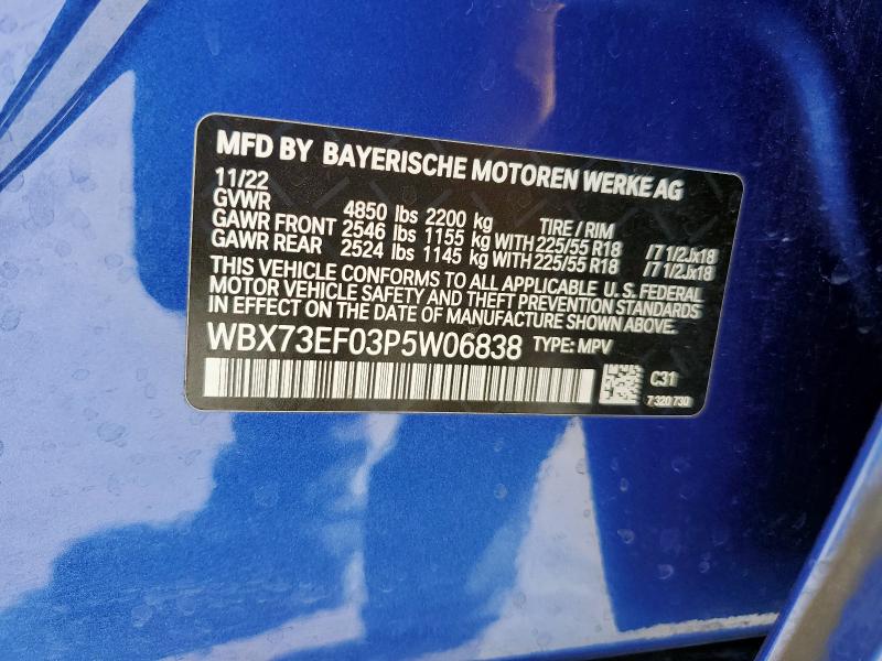 WBX73EF03P5W06838 - 2023 BMW X1 XDRIVE28I أزرق صورة 13