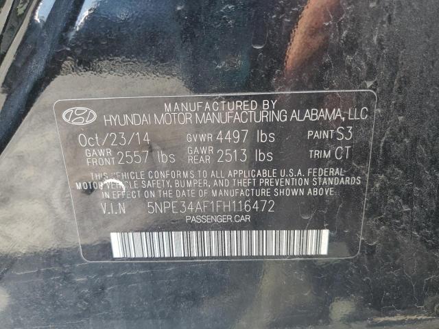 5NPE34AF1FH116472 - 2015 HYUNDAI SONATA SPORT BLACK photo 12