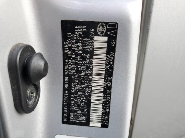 2T1BU4EE5BC594053 - 2011 TOYOTA COROLLA BASE Արծաթագույն լուսանկար 13