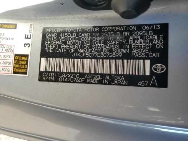 JTKJF5C77E3072899 - 2014 TOYOTA SCION TC 银色 照片 12