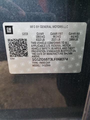 1G1ZG5ST3LF068374 - 2020 CHEVROLET MALIBU RS GRAY photo 12