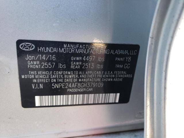 5NPE24AF8GH379109 - 2016 HYUNDAI SONATA SE SILVER photo 12