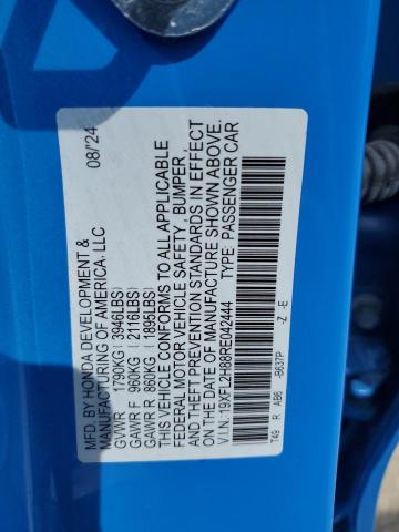19XFL2H88RE042444 - 2024 HONDA CIVIC SPORT Mavi foto 12