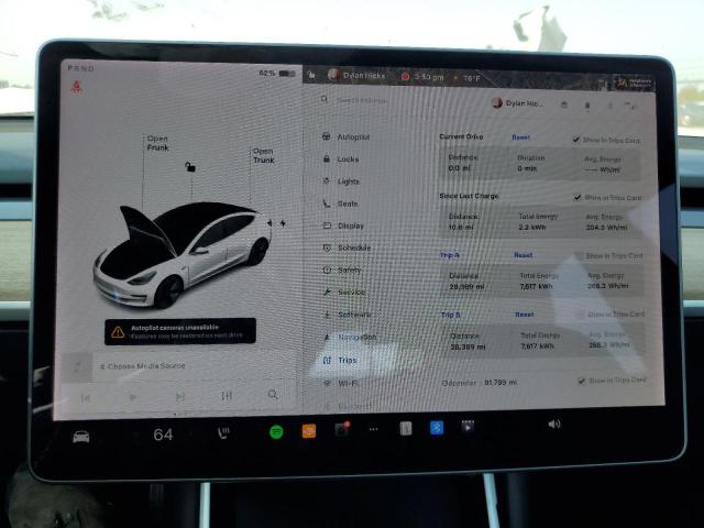 5YJ3E1EB9KF452905 - 2019 TESLA MODEL 3 Biały zdjęcie 9