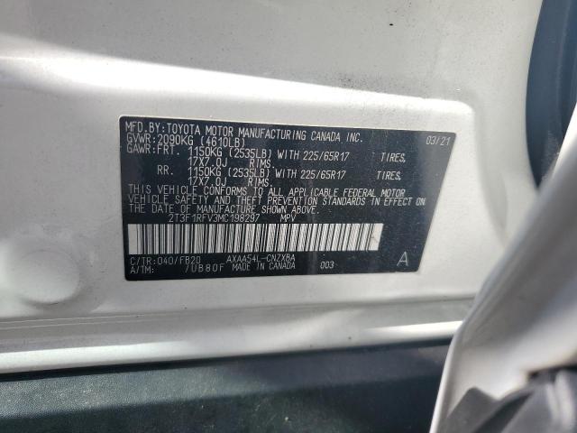 2T3F1RFV3MC198297 - 2021 TOYOTA RAV4 LE WHITE photo 13