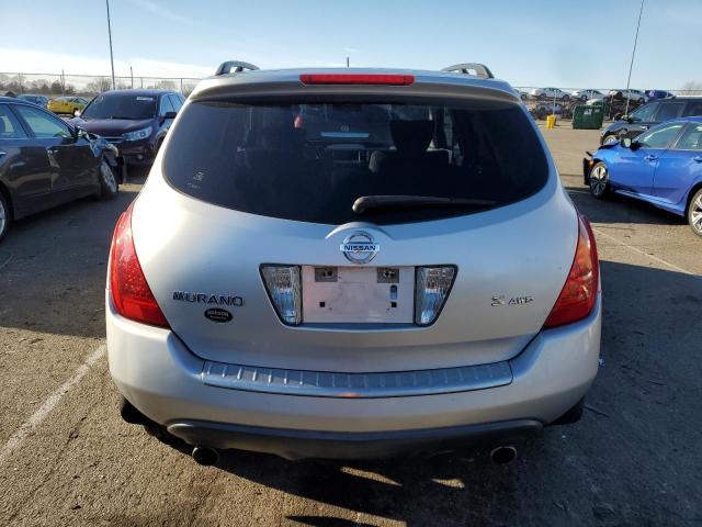 JN8AZ08W47W617223 - 2007 NISSAN MURANO SL SILVER photo 6