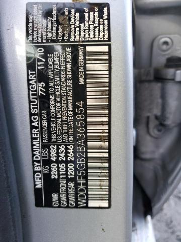 WDDHF5GB2BA365854 - 2011 MERCEDES-BENZ E 350 SILVER photo 12