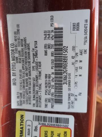 3LN6L2G90ER801502 - 2014 LINCOLN MKZ RED photo 12