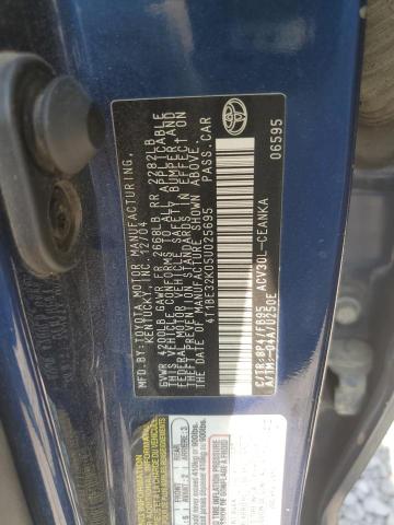 4T1BE32K05U025695 - 2005 TOYOTA CAMRY LE ლურჯი ფოტო 12