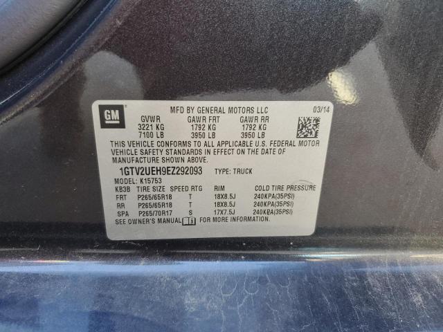 1GTV2UEH9EZ292093 - 2014 GMC SIERRA K1500 SLE CHARCOAL photo 12