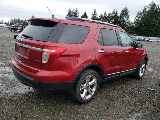 1FM5K8F87DGC01074 - 2013 FORD EXPLORER LIMITED RED photo 3