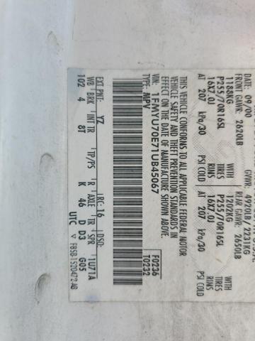 1FMYU70E71UB45067 - 2001 FORD EXPLORER SPORT WHITE photo 14