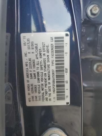 1HGCP2F48AA150837 - 2010 HONDA ACCORD LXP BLUE photo 13