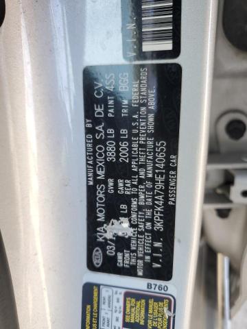 3KPFK4A79HE140655 - 2017 KIA FORTE LX SILVER photo 12