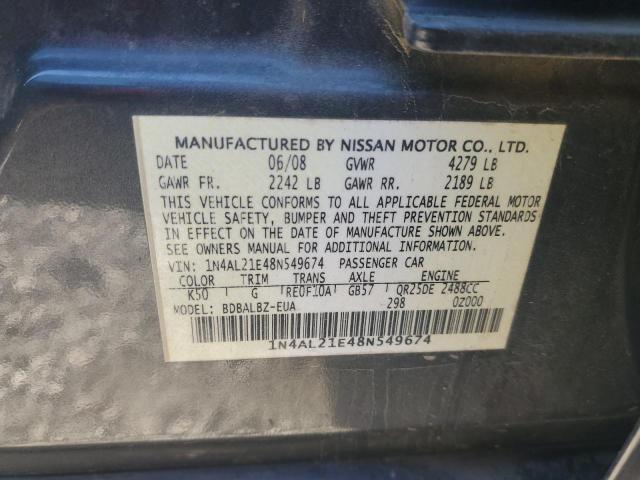 1N4AL21E48N549674 - 2008 NISSAN ALTIMA 2.5 GRAY photo 12