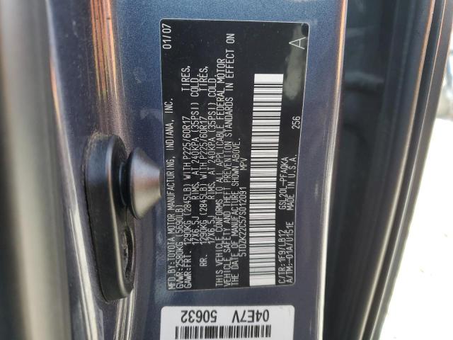 5TDZK22C57S012091 - 2007 TOYOTA SIENNA XLE GRAY photo 13