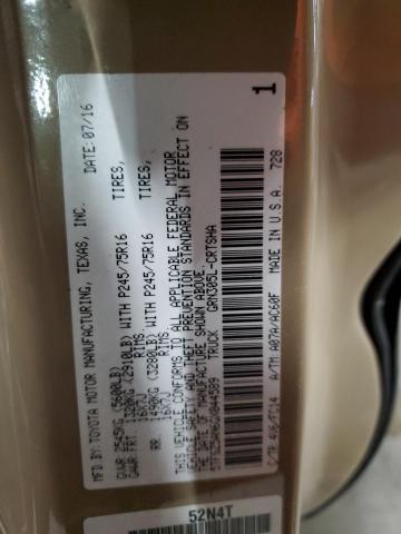 5TFSZ5AN6GX044589 - 2016 TOYOTA TACOMA ACCESS CAB TAN photo 12