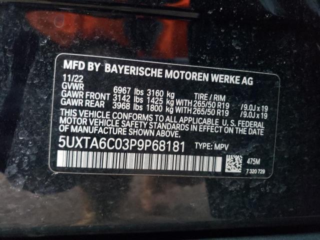 5UXTA6C03P9P68181 - 2023 BMW X5 XDRIVE45E BLACK photo 13