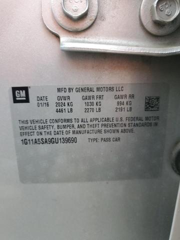 1G11A5SA9GU139690 - 2016 CHEVROLET MALIBU LTD LS ვერცხლისფერი ფოტო 13