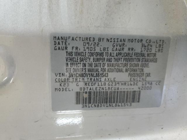 3N1CN8DV1NL861543 - 2022 NISSAN VERSA S SILVER photo 13