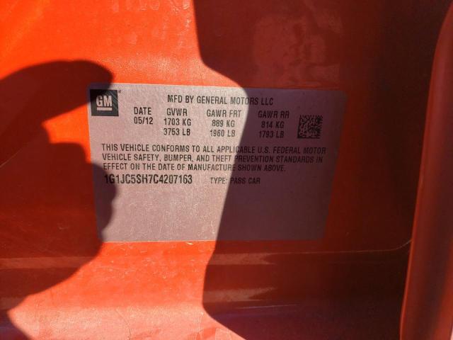 1G1JC5SH7C4207163 - 2012 CHEVROLET SONIC LT Qırmızı foto 12