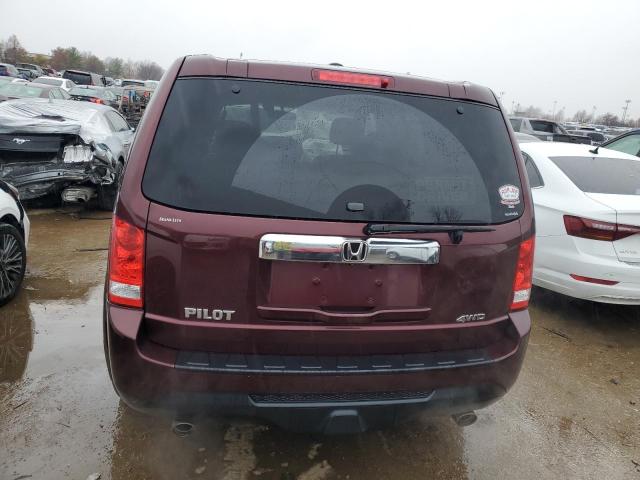 5FNYF4H50CB031229 - 2012 HONDA PILOT EXL BURGUNDY photo 6