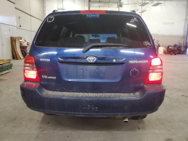 JTEHF21AX10030432 - 2001 TOYOTA HIGHLANDER BLUE photo 6