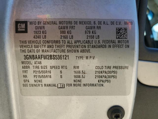 3GNBAAFW2BS536121 - 2011 CHEV HHR LS Plata foto 12