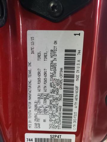 5TFSZ5AN9GX014468 - 2016 TOYOTA TACOMA ACCESS CAB Қызыл фото 12