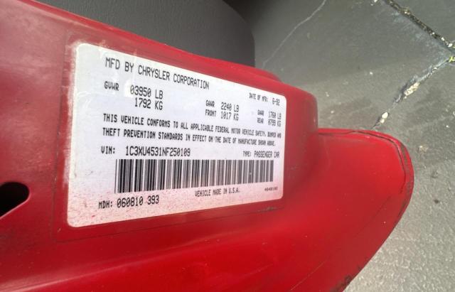 1C3XU4531NF250109 - 1992 CHRYSLER LEBARON 红色 照片 10