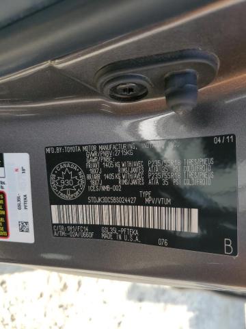 5TDJK3DC5BS024427 - 2011 TOYOTA SIENNA LE CHARCOAL photo 13