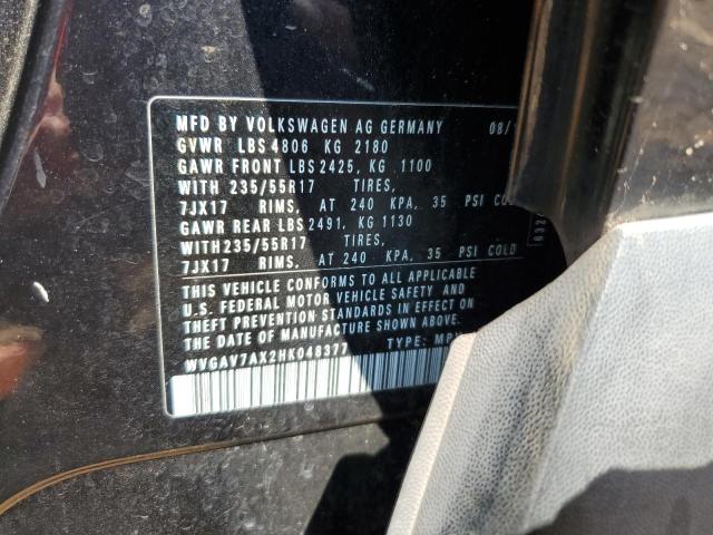 WVGAV7AX2HK048377 - 2017 VOLKSWAGEN TIGUAN S BLACK photo 13