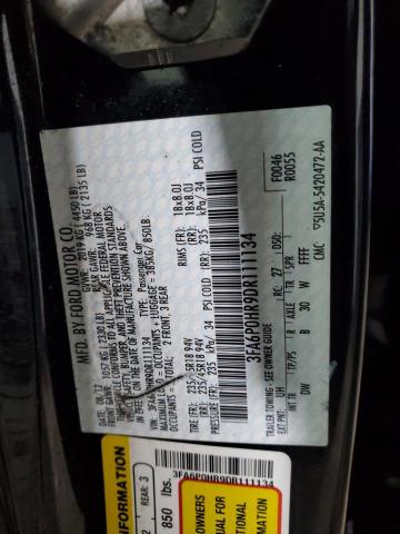 3FA6P0HR9DR111134 - 2013 FORD FUSION SE შავი ფოტო 13