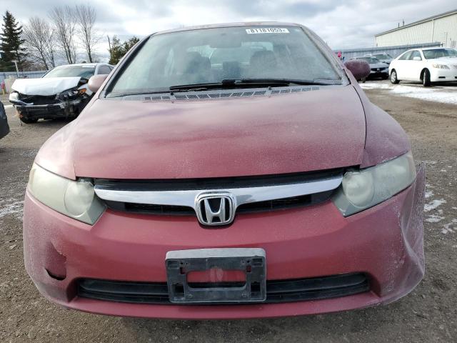 2HGFA16877H020067 - 2007 HONDA CIVIC EX RED photo 5