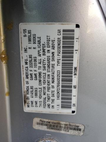 1HGCM72766A002523 - 2006 HONDA ACCORD EX Серебристый фото 12