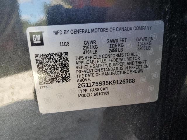 2G11Z5S35K9126368 - 2019 CHEVROLET IMPALA LT GRAY photo 13
