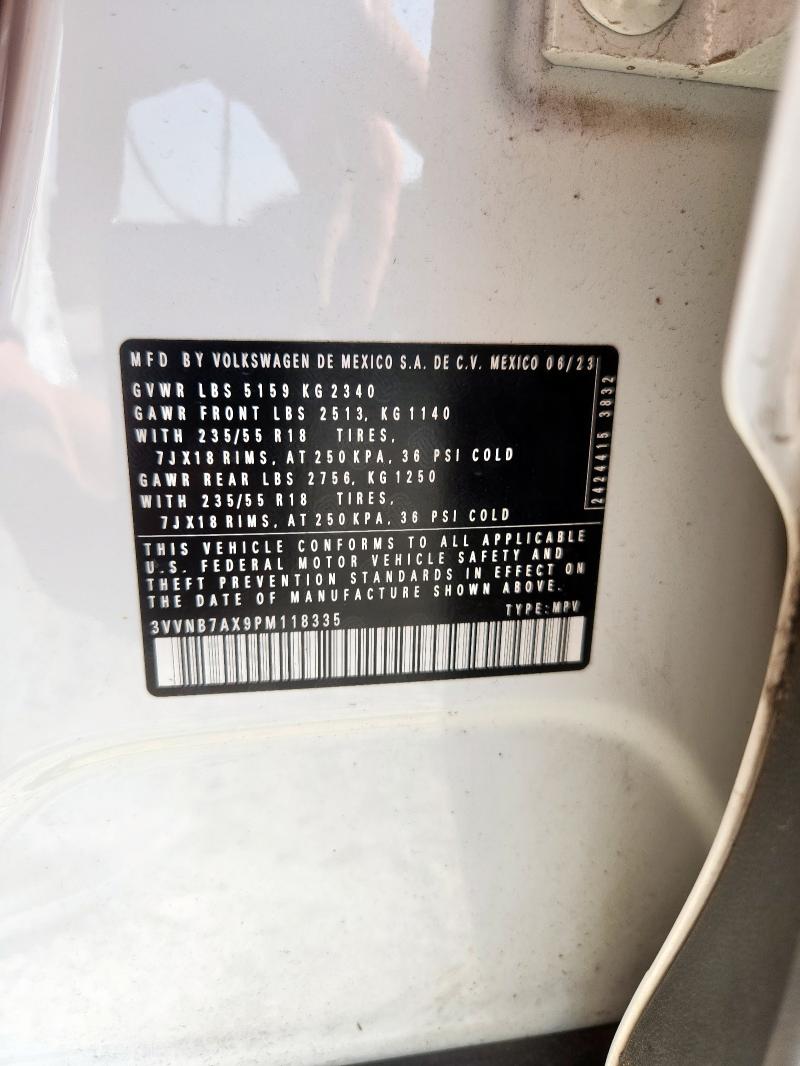 3VVNB7AX9PM118335 - 2023 VOLKSWAGEN TIGUAN SE أبيض صورة 14